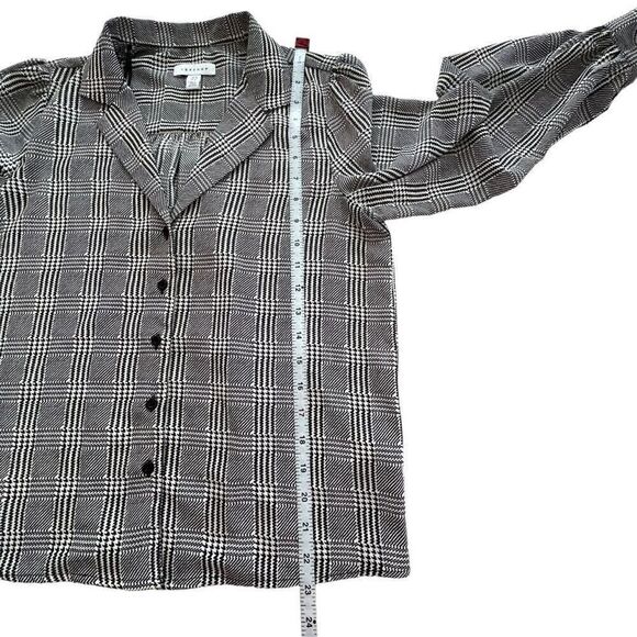 Topshop Houndstooth Button Down Long Sleeve Shirt size 6 - Picture 7 of 11
